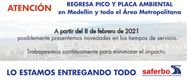 Regresa el pico y placa ambiental en Medellín y todo el área Metropolitana